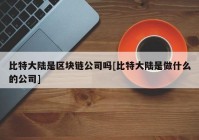 比特大陆是区块链公司吗[比特大陆是做什么的公司]